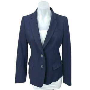 Banana Republic Blue Wool Long Sleeve Notch Collar Button Blazer Coat Jacket 4